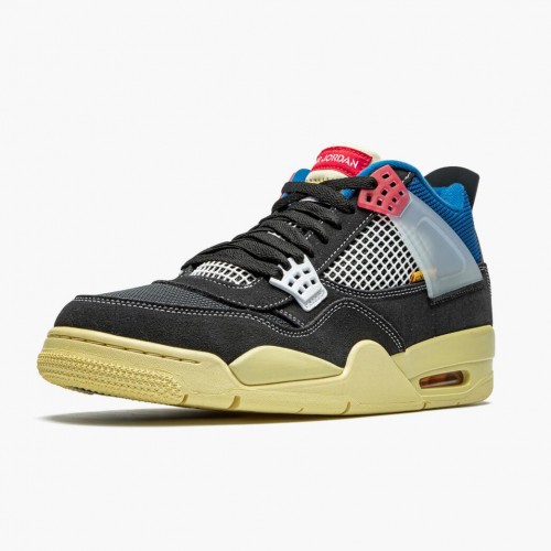 Air Jordan 4 Retro Union Off Noir dámské a Pánské Běžné boty DC9533 001 Off Noir/Brigáda modrá-Dark Smo AJ4 Jordan Tenisky