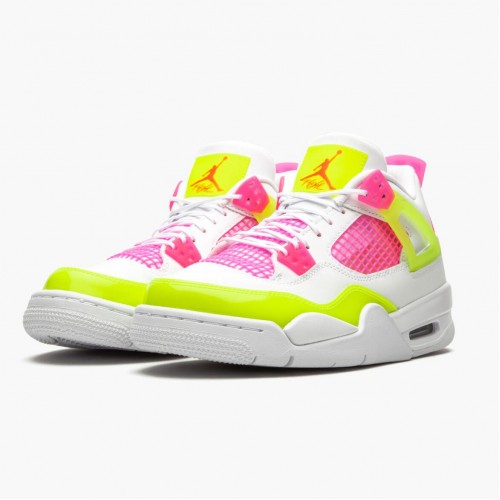 Air Jordan 4 Retro "White Lemon Pink" dámské a pánské Běžné boty CV7808 100 Bílá/citronová Venom/Růžový Blast AJ4 Jordan Tenisky