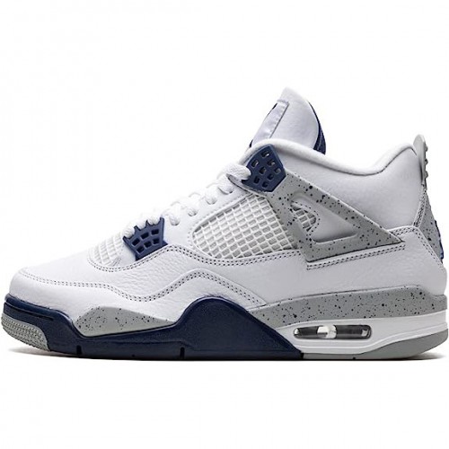 Air Jordan 4 Midnight Navy White/Midnight Navy/Light Smoke Grey-Fire Red DH6927-140