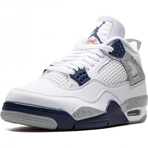 Air Jordan 4 Midnight Navy White/Midnight Navy/Light Smoke Grey-Fire Red DH6927-140