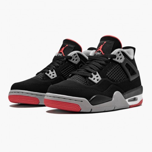 Air Jordan 4 Retro Bred 2019 Release Black/Cement Grey/Summit White/Fire Red 308497-060