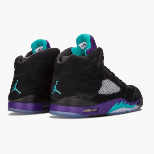 Air Jordan 5 Retro Black Grape dámské a pánské Běžné boty Černá/Nový Emerald-Grape Ice 136027 007 AJ5 Jordan Tenisky