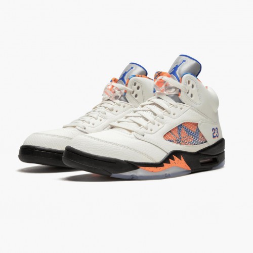 Air Jordan 5 Retro International Flight Sail/Racer Blue-Cone Black  136027-148