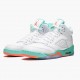 Air Jordan 5 Retro Light Aqua dámské a Pánské Běžné boty Bílý/Karmínový puls-Aqua 440892 100 AJ5 Jordan Tenisky