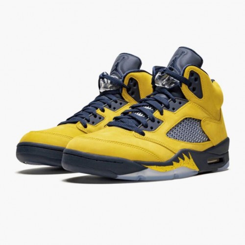 Air Jordan 5 Retro Michigan 2019 AmarilloCollege Navy Amarillo/College Navy-Amarillo CQ9541-704