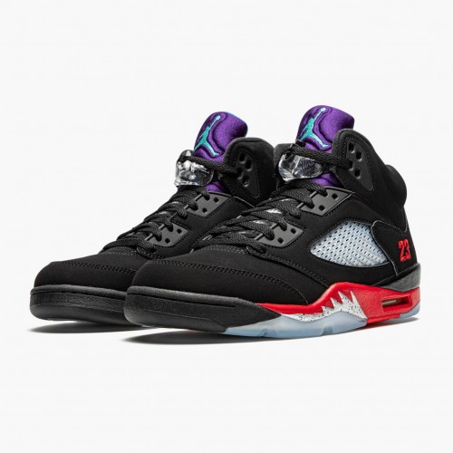 Air Jordan 5 Retro Top 3 pánské Běžné boty Černá/Fire Červené-Hroznový led-Nový E CZ1786 001 AJ5 Jordan Tenisky