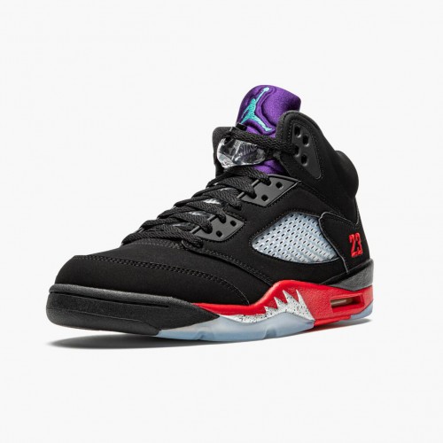 Air Jordan 5 Retro Top 3 Black/Fire Red/Grape Ice New E  CZ1786-001