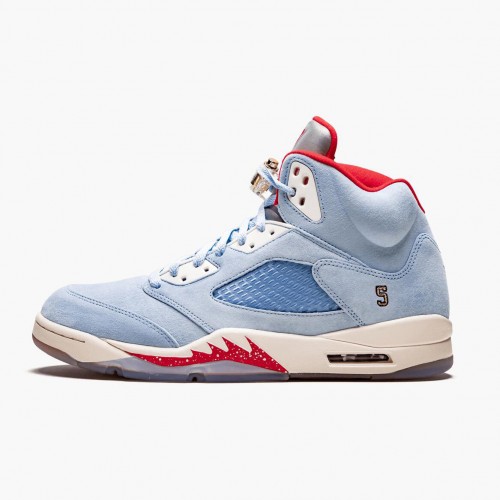 Air Jordan 5 Retro Trophy Room "Ice Blue" dámské a Pánské Běžné boty Ledově modrá/Univerzita Červené-Sail-M CI1899 400 AJ5 Jordan Tenisky