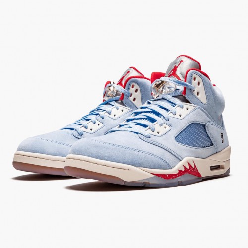 Air Jordan 5 Retro Trophy Room "Ice Blue" dámské a Pánské Běžné boty Ledově modrá/Univerzita Červené-Sail-M CI1899 400 AJ5 Jordan Tenisky