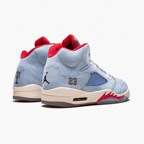 Air Jordan 5 Retro Trophy Room Ice Blue dámské a Pánské Běžné boty Ledově modrá/Univerzita Červené-Sail-M CI1899 400 AJ5 Jordan Tenisky