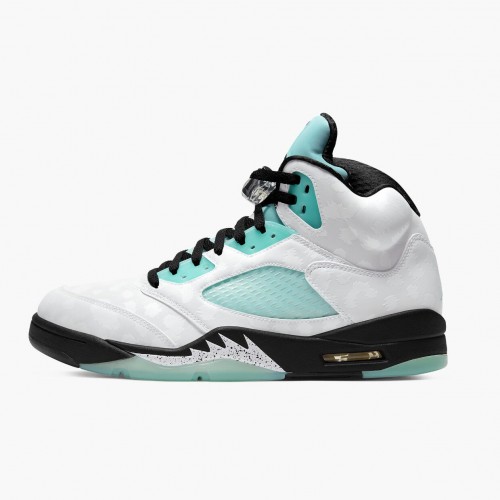 Air Jordan Retro 5 "Island Green" dámské a pánské Běžné boty Bílý černý-Bílý-Zelený ostrov CN2932 100 AJ5 Jordan Tenisky