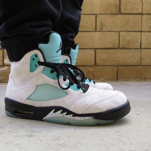 Air Jordan Retro 5 Island Green White/Black/White/Island Green  CN2932-100