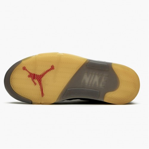 OFF-Bílý x Air Jordan 5 Retro SP 'Muslin' Černá/Muslin-Fire Červené Běžné boty CT8480 001 AJ5 Tenisky