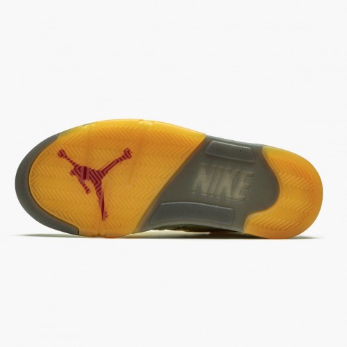 OFF-Bílý x Air Jordan 5 Retro "Sail" pánské Běžné boty oheň Červené-Muslin-Černá DH8565 100 AJ5 Jordan Tenisky