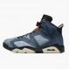 Air Jordan 6 RetroWashed Denim dámské a Pánské Běžné boty CT5350-401 Černá-Sail/Varsity Červené AJ6 Černá Jordan Tenisky