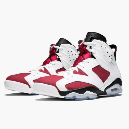 Air Jordan Retro 6 "Carmine" dámské a Pánské Běžné boty 384664 160 Bílý/Carmine-Černá AJ6 Černá Jordan Tenisky