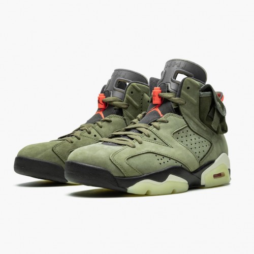 Travis Scott x Air Jordan 6 Retro Olive dámské a Pánské Běžné boty CN1084 200 Medium Olive/Černá-Sail/Univer AJ6 Černá Jordan Tenisky