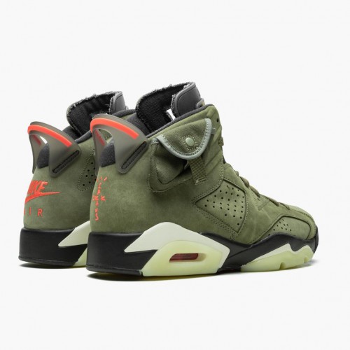 Travis Scott x Air Jordan 6 Retro Olive dámské a Pánské Běžné boty CN1084 200 Medium Olive/Černá-Sail/Univer AJ6 Černá Jordan Tenisky