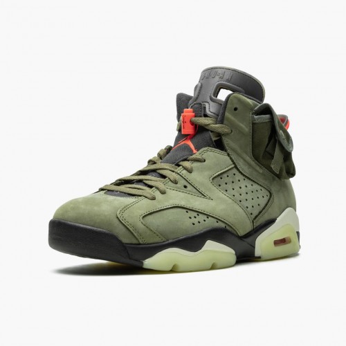 Travis Scott x Air Jordan 6 Retro Olive dámské a Pánské Běžné boty CN1084 200 Medium Olive/Černá-Sail/Univer AJ6 Černá Jordan Tenisky