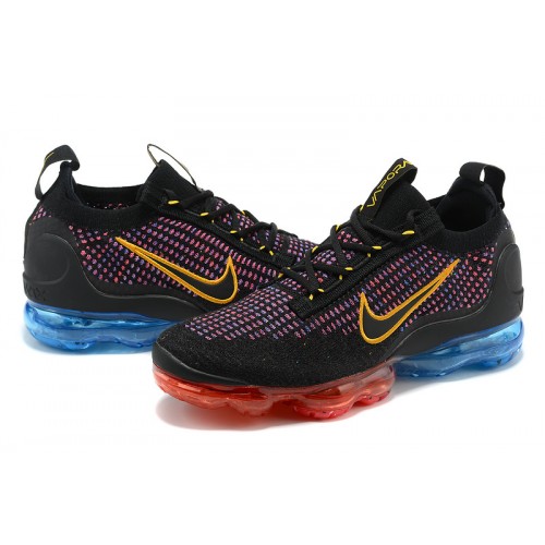Pánské/Dámské Air VaporMax 2021 Flyknit Černá Červená and Modrá Obuv