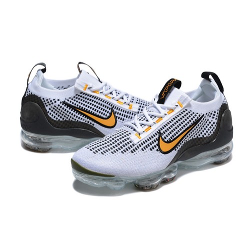 Pánské/Dámské Air VaporMax 2021 Flyknit Bílá Žlutá and Černá Obuv Pánské/Dámské Air VaporMax 2021 Flyknit Bílá Žlutá and Černá Obuv