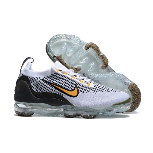 Pánské/Dámské Air VaporMax 2021 Flyknit Bílá Žlutá and Černá Obuv Pánské/Dámské Air VaporMax 2021 Flyknit Bílá Žlutá and Černá Obuv
