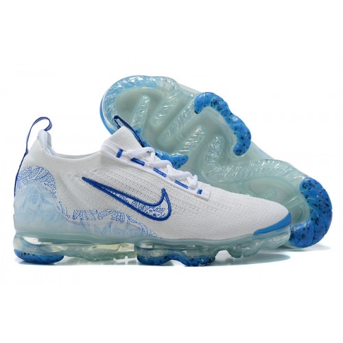 Pánské/Dámské Air VaporMax 2021 Flyknit Bílá and Modrá Obuv Pánské/Dámské Air VaporMax 2021 Flyknit Bílá and Modrá Obuv