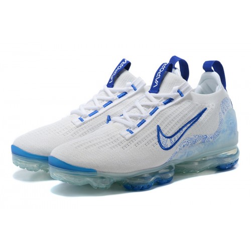 Pánské/Dámské Air VaporMax 2021 Flyknit Bílá and Modrá Obuv Pánské/Dámské Air VaporMax 2021 Flyknit Bílá and Modrá Obuv