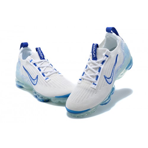 Pánské/Dámské Air VaporMax 2021 Flyknit Bílá and Modrá Obuv Pánské/Dámské Air VaporMax 2021 Flyknit Bílá and Modrá Obuv