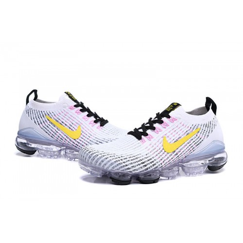 Pánské/Dámské Air VaporMax Flyknit 3 Bílá Žlutá Obuv AJ6900-103