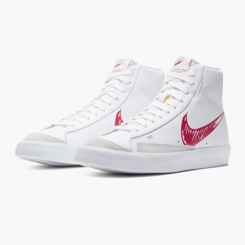 Nike Blazer Mid 77 Sketch White Red CW7580 100 Dámské a pánské Běžné boty