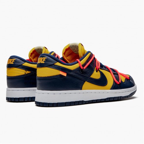 Nike Dunk Low Off White University Gold Midnight Navy CT0856 700 Dámské a pánské Běžné boty