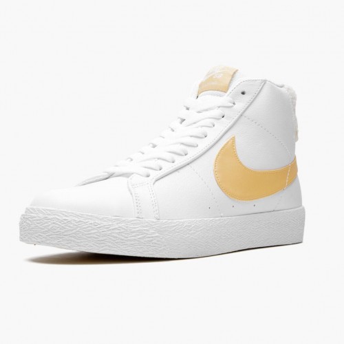 Nike SB Zoom Blazer Mid White Celestial Gold CJ6983 102 Dámské a pánské Běžné boty